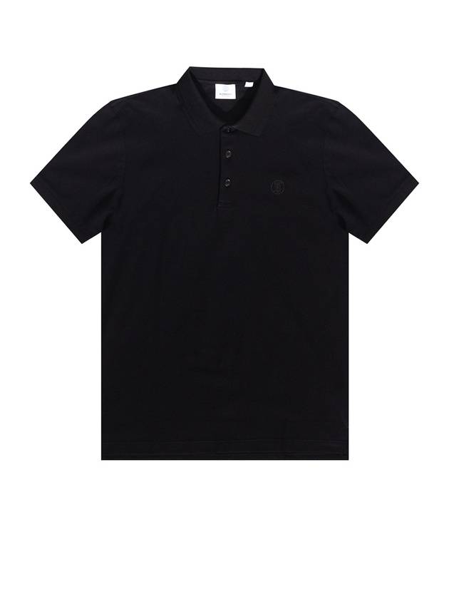 Burberry Monogram Motif Short Sleeve Polo Shirt Black