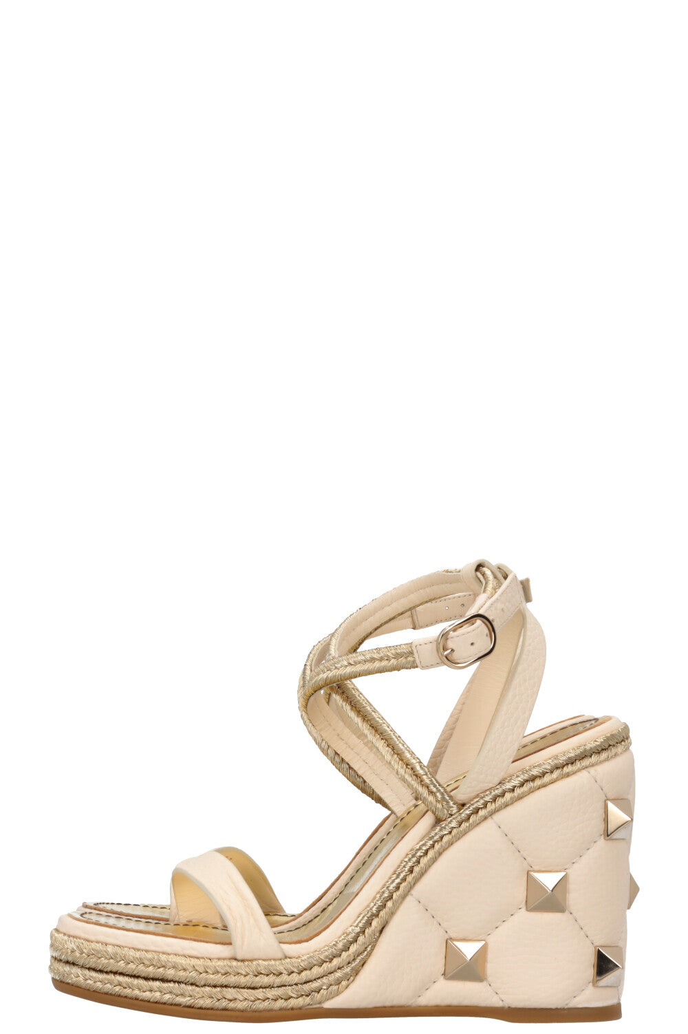 VALENTINO Roman Stud Wedges Ivory