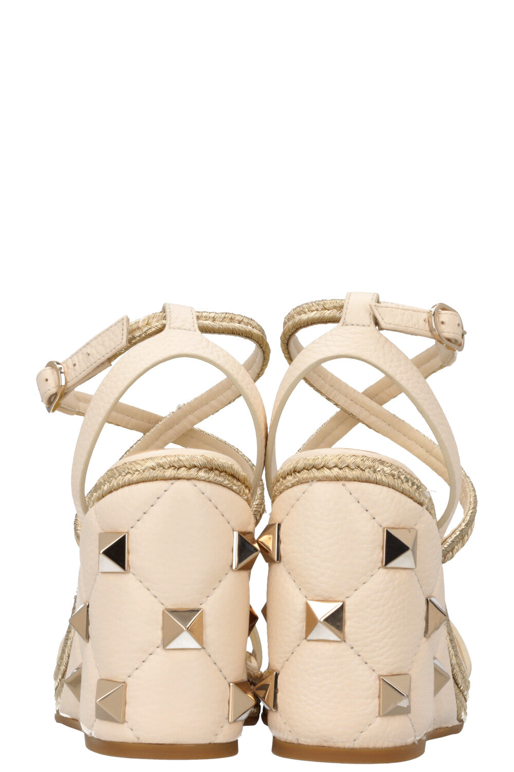 VALENTINO Roman Stud Wedges Ivory