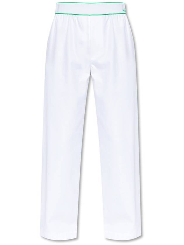 Bottega Veneta Women's Elastic Cotton Tennis Straight Pants White
