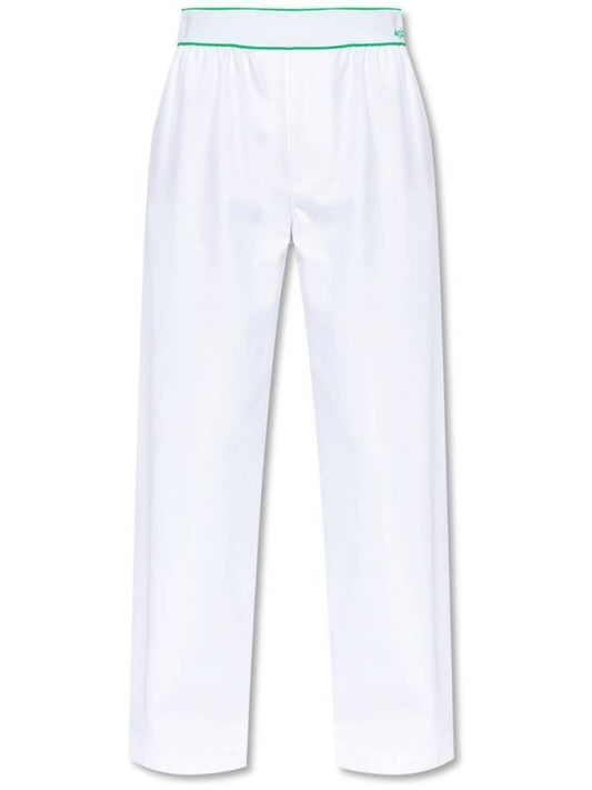 Bottega Veneta Women's Elastic Cotton Tennis Straight Pants White