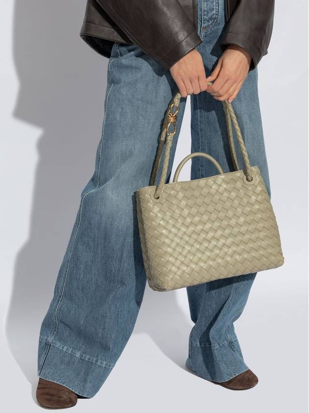 Bottega Veneta Andiamo Medium Tote Bag Travertine