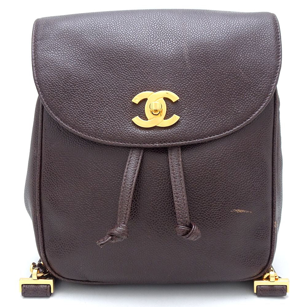 Chanel Caviar Skin Backpack Brown