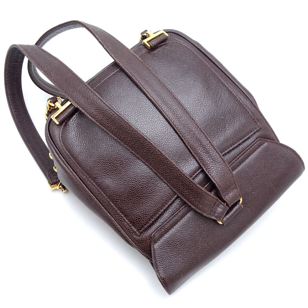 Chanel Caviar Skin Backpack Brown