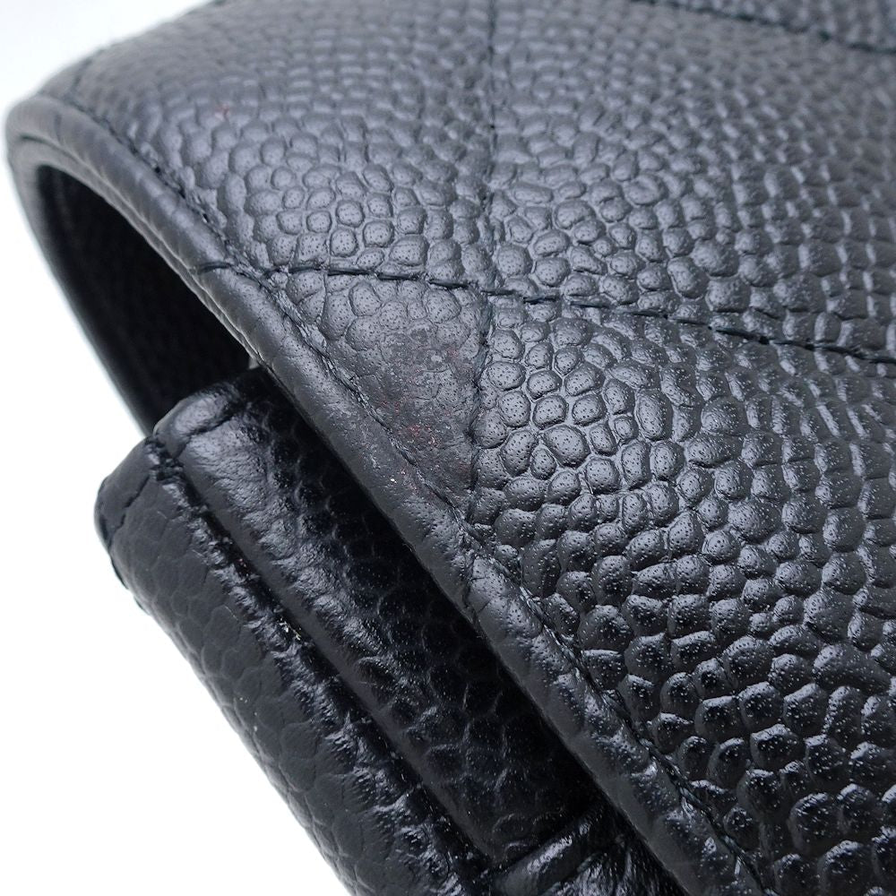 Chanel Caviar Shoulder Bag Matelasse Black