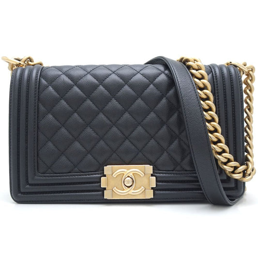 Chanel Boy Caviar Shoulder Bag A67086