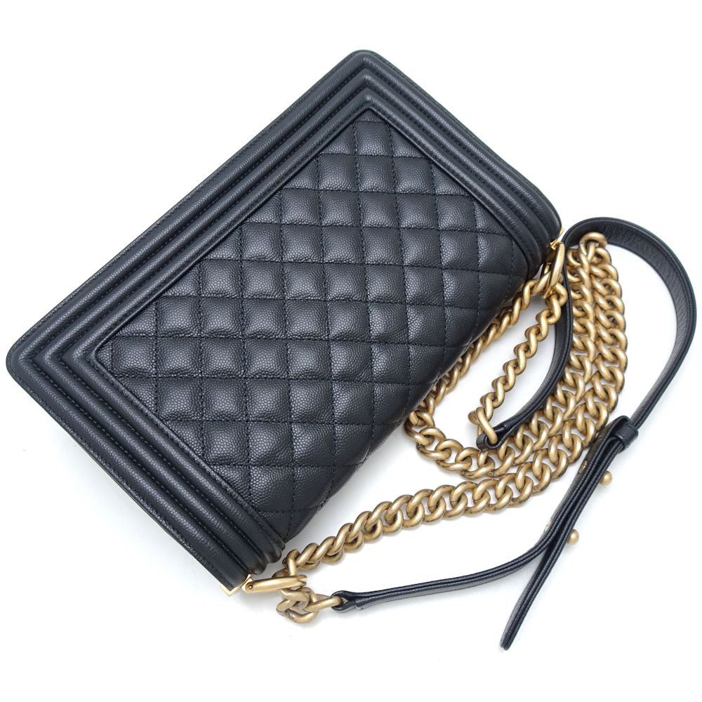 Chanel Boy Caviar Shoulder Bag A67086