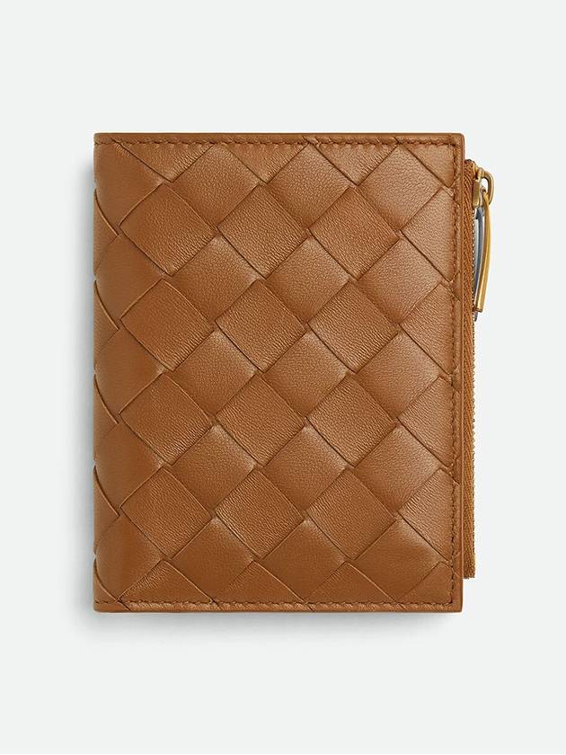 Bottega Veneta Intrecciato Small Leather Half Wallet Wood