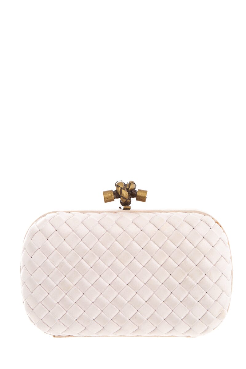 Bottega Veneta Blush Intrecciato Satin Clutch