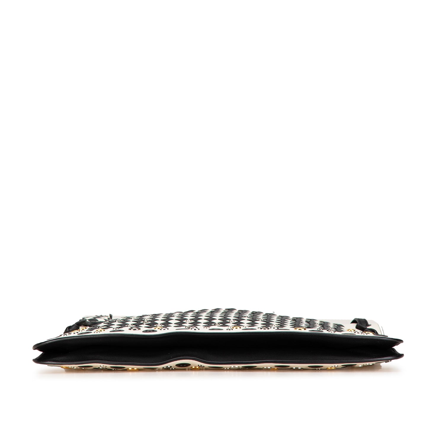 White Bottega Veneta Nappa Intrecciato Check Grommet Palio Crossbody