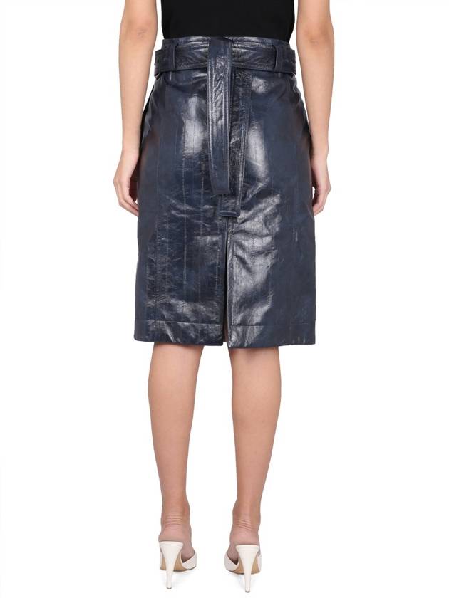 Bottega Veneta 23 ss Leather Midi Skirt 743739V2QS04217 B0040300445