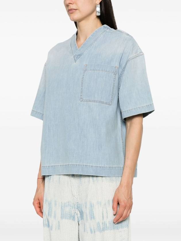 Bottega Veneta 24 ss V Neck Denim Shirt 774676 V3N60 4946 B0110972514
