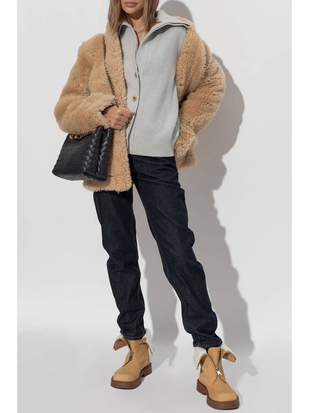 Bottega Veneta Compact Knot Button Wool Cardigan Moon