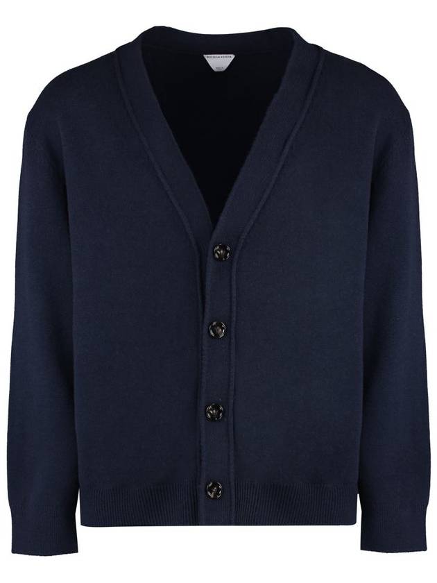 Bottega Veneta Classic Cashmere Cardigan Navy