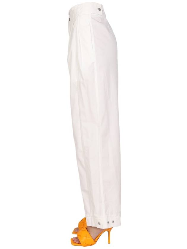 Bottega Veneta Women's Compact Cotton Wide Pants White