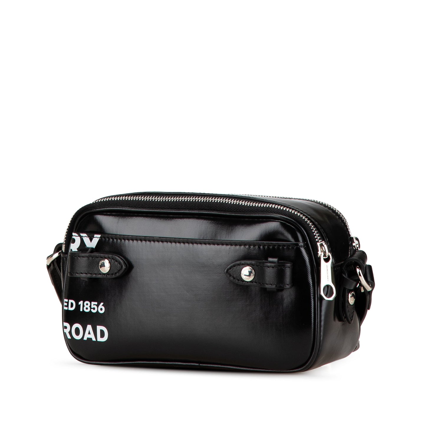 Black Burberry Micro Coated Canvas Horseferry Camera Bag