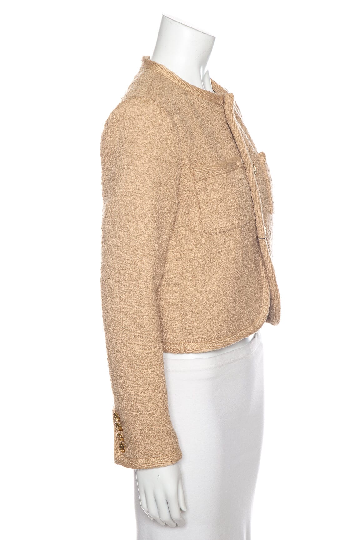 Celine Tan Tweed Jacket SZ 38