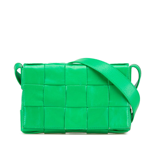 Green Bottega Veneta Small Nappa Intrecciato Cassette Crossbody