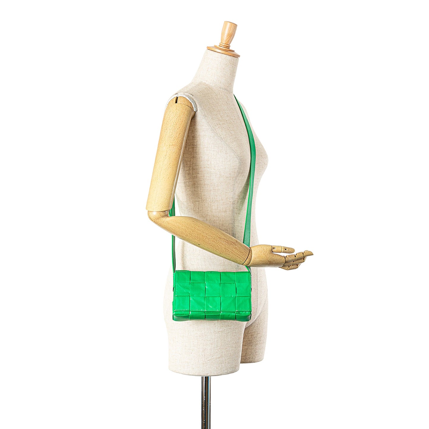 Green Bottega Veneta Small Nappa Intrecciato Cassette Crossbody