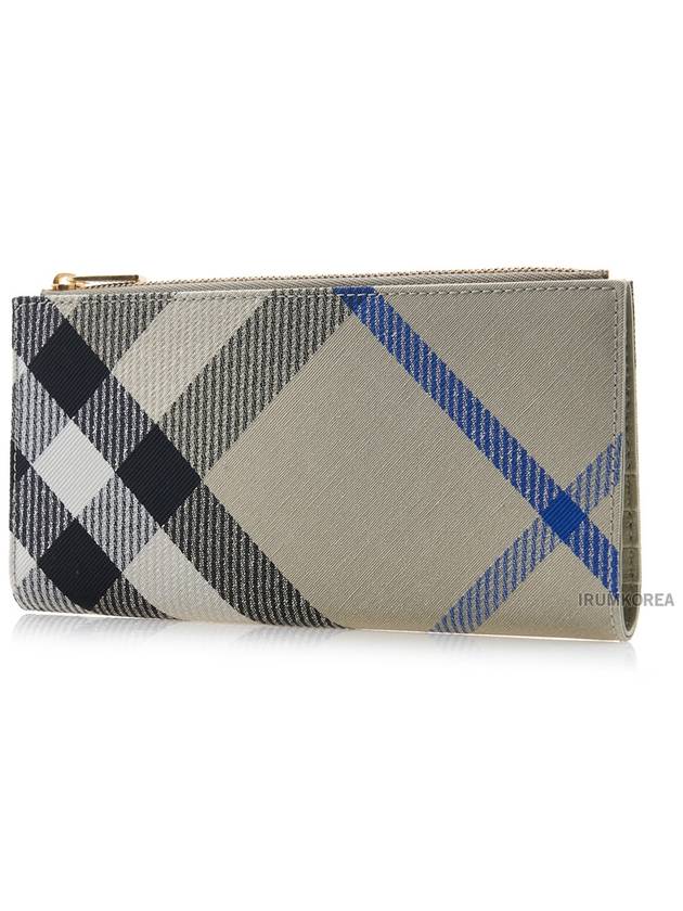Burberry Check Bifold Long Wallet Lichen