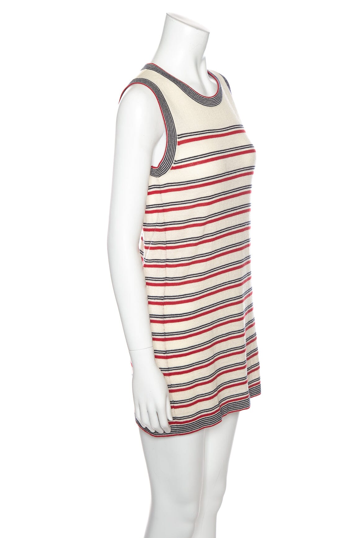 Chanel Cream and Multi Stripe Wool and Cashmere Blend Mini Dress SZ 36