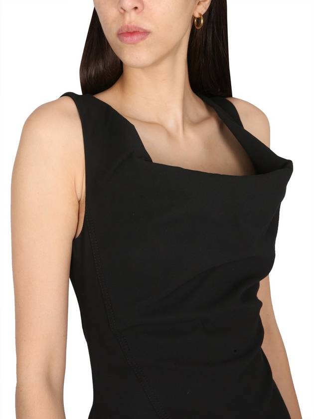 Bottega Veneta Midi Dress 743355V2T30 1000 BLACK