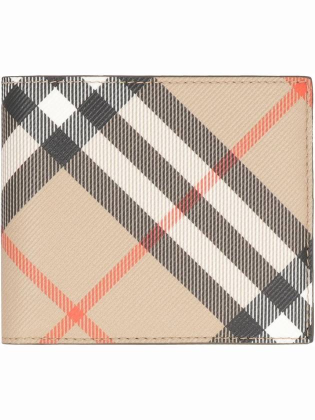 Burberry Check Bifold Half Wallet Sand