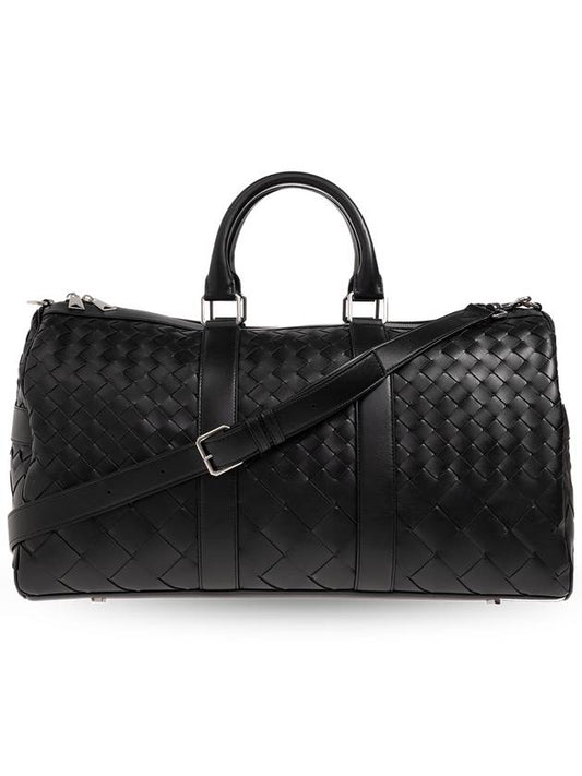 Bottega Veneta Bottega Veneta Duffel Bag With Intrecciato Weave, Men's, Black