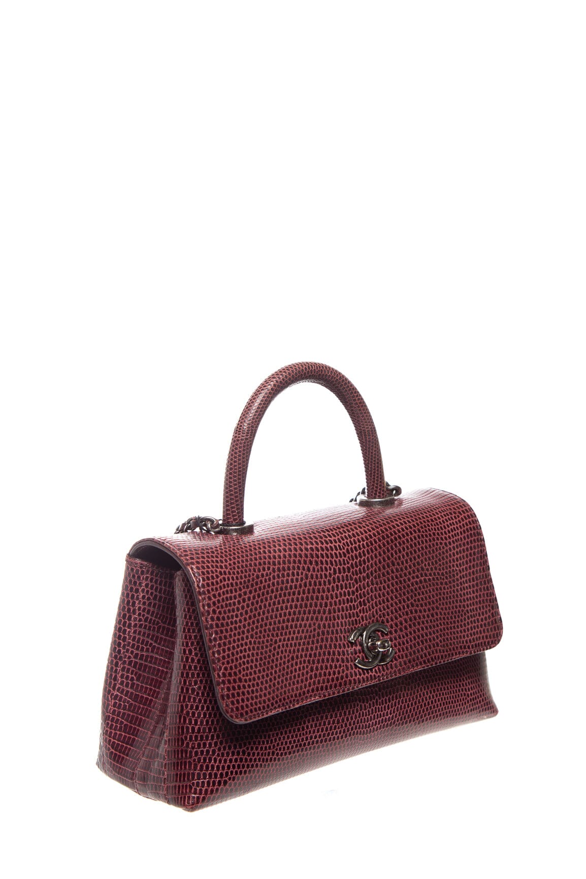 Chanel 2015/16 Purple Lizard Coco Handle Handbag