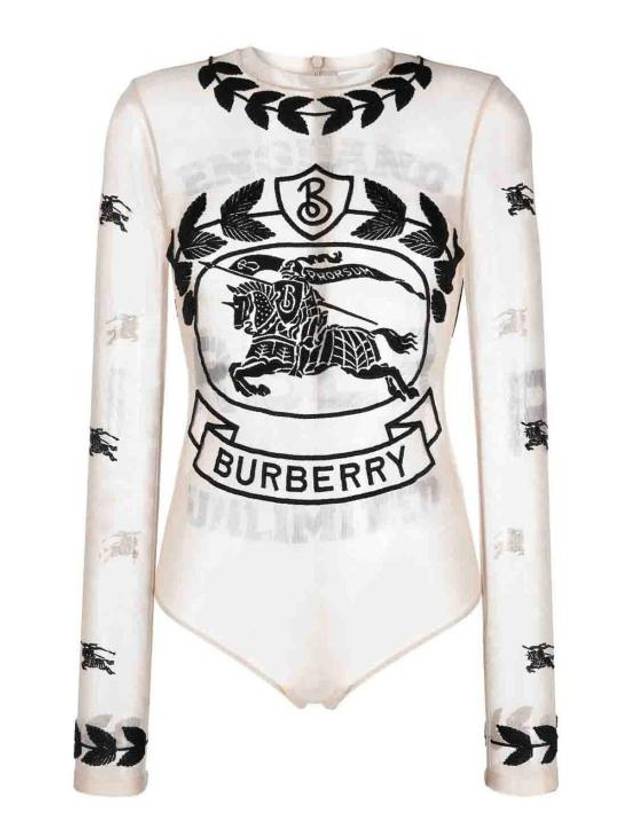 Burberry Women's EKD Embroidered Stretch Tool Bodysuit Camel