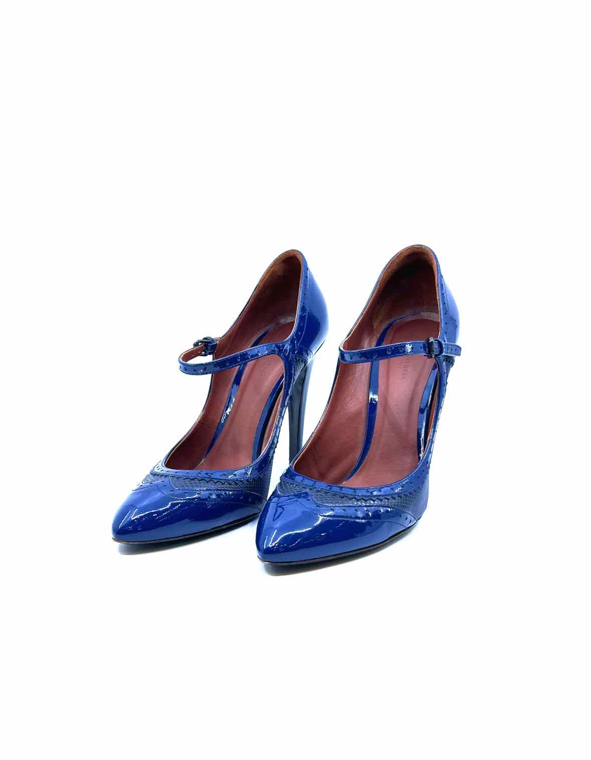 BOTTEGA VENETA Size 10 Navy Patent Leather Solid Pumps