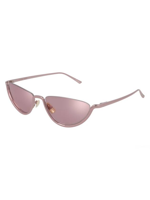 Bottega Veneta Eyewear BV1117S 005 Half Rim Mirror Sunglasses Pink