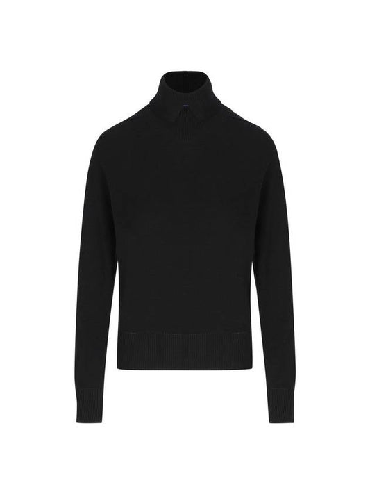 Burberry Rollneck Wool Knit Top Black