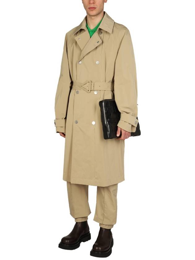 Bottega Veneta Men's Double Breasted Trench Coat Beige