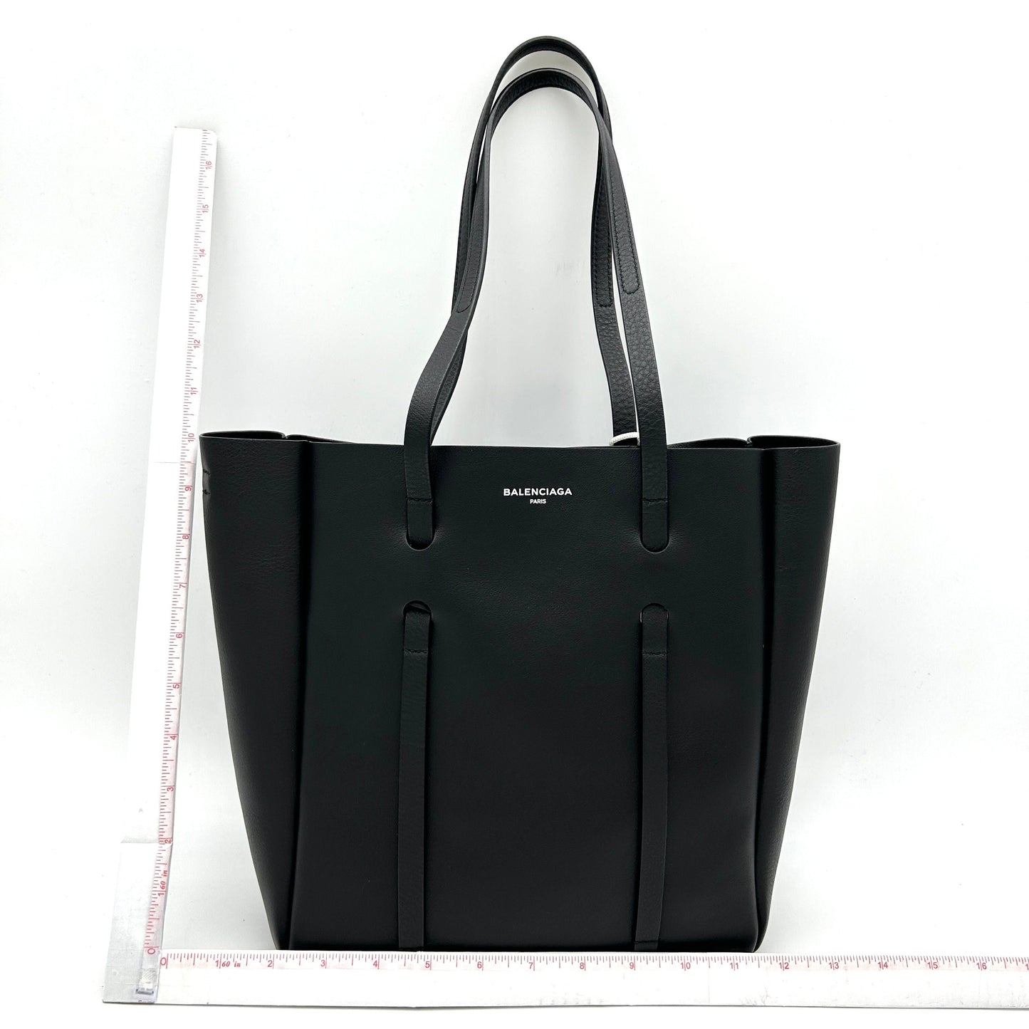 BALENCIAGA Veau Baltimore Double Sided Small Everyday Tote Gris Fossile Black LA30024