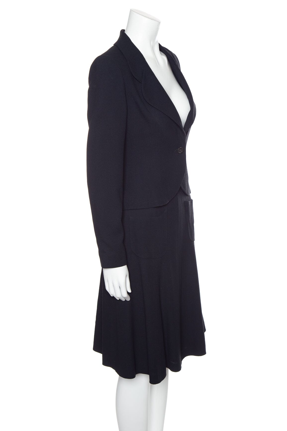 Chanel Vintage 2002 Cruise Collection Navy 2 PC Suit SZ 38