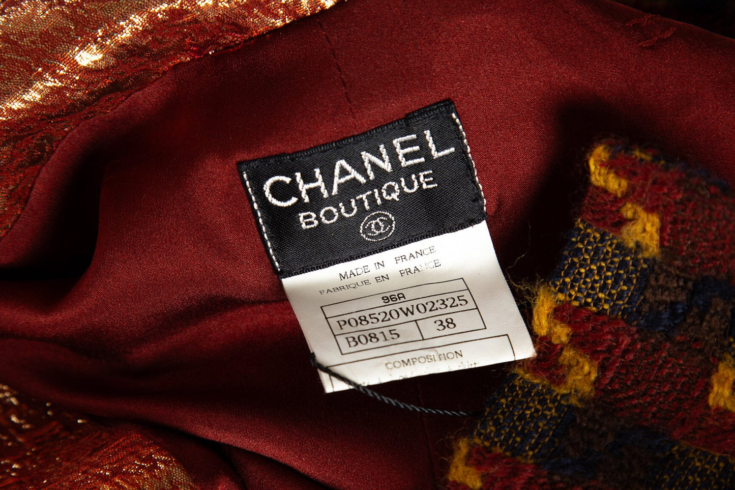 Chanel Vintage 1996 Red and Multi Tweed Skirt SZ 38