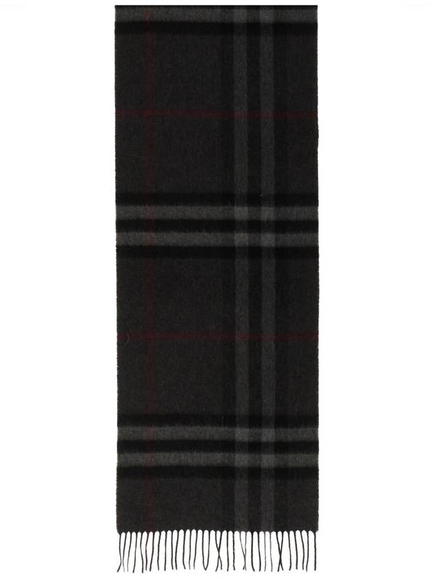 Burberry Check Cashmere Scarf Charcoal