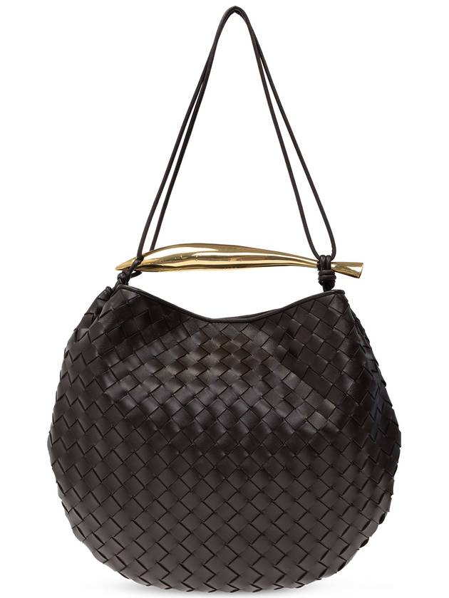 Bottega Veneta Medium Intrecciato Sardin Top Handle Tote Bag Dark Brown