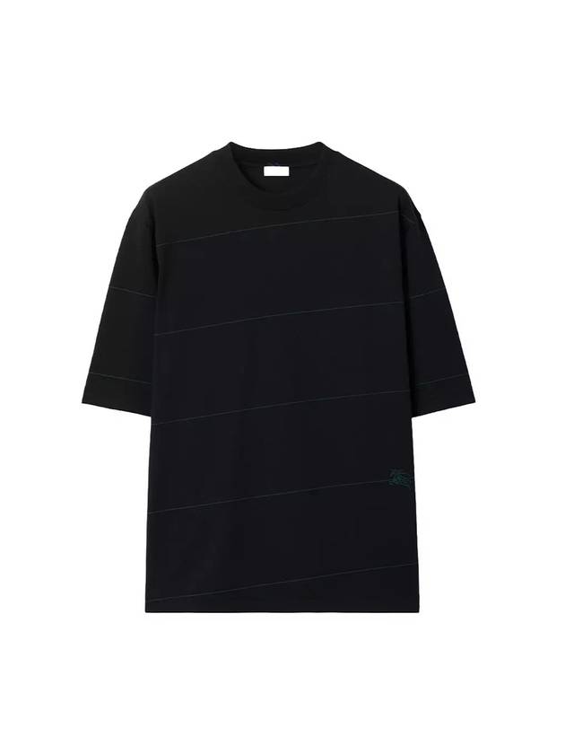 Burberry Striped Cotton Short Sleeve T-Shirt Black