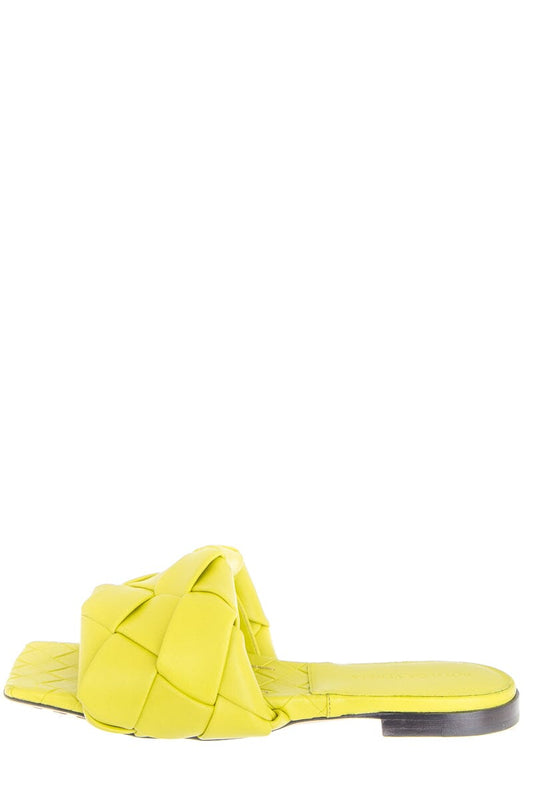 Bottega Veneta Lime Intrecciato Leather Sandals SZ 36