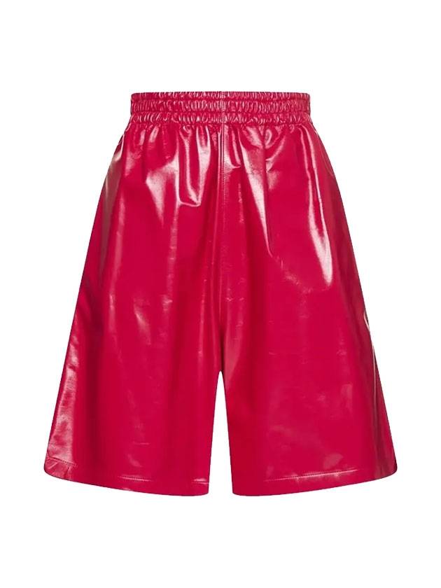 Bottega Veneta Women's Shiny Leather Bermuda Shorts Snapdragon