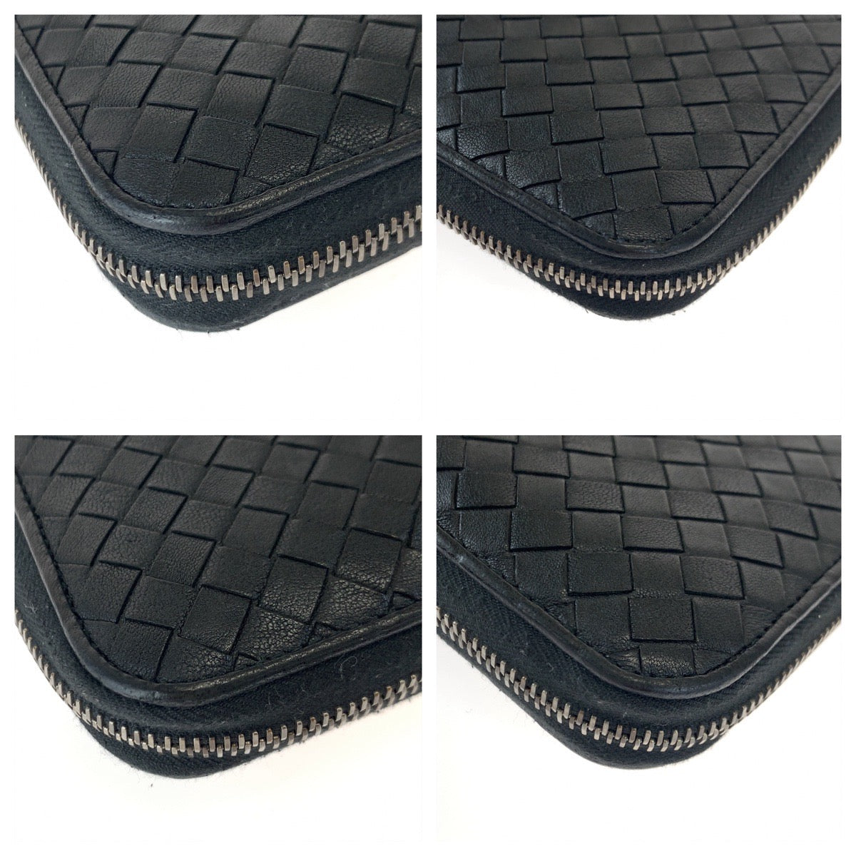 Bottega Veneta Intrecciato Lambskin Long Wallet Black