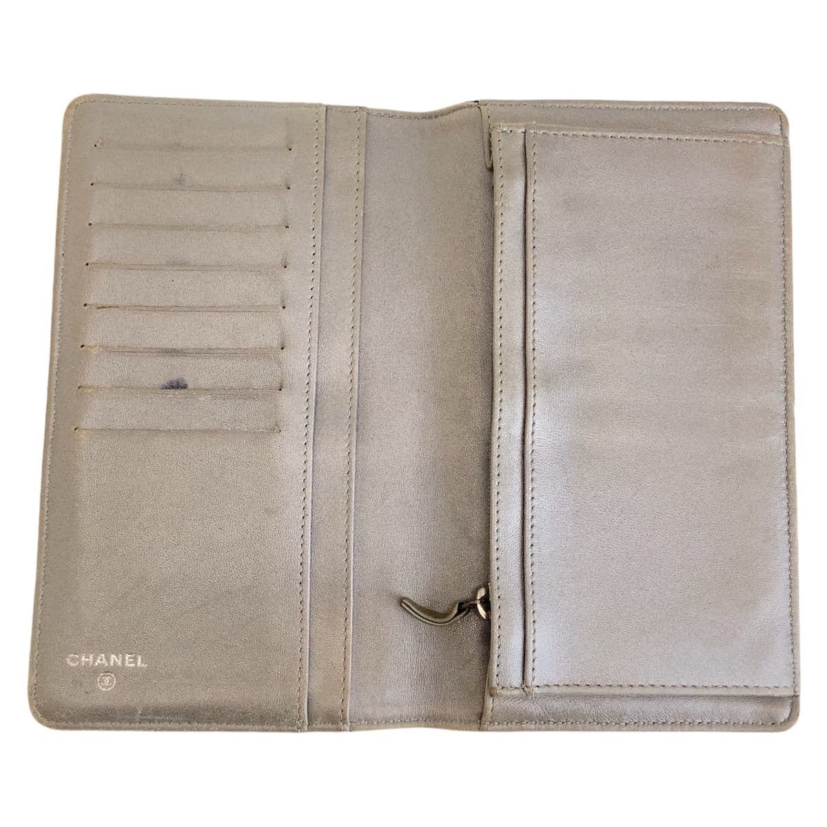 Chanel Camellia Lambskin Long Wallet Black