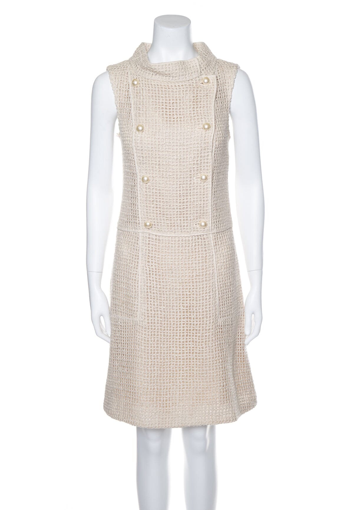 Chanel Cream Tweed Dress SZ 40