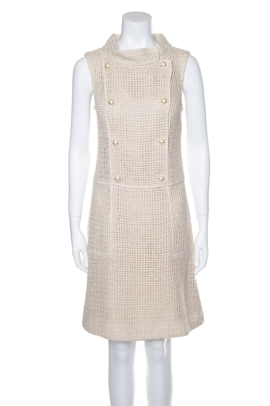 Chanel Cream Tweed Dress SZ 40