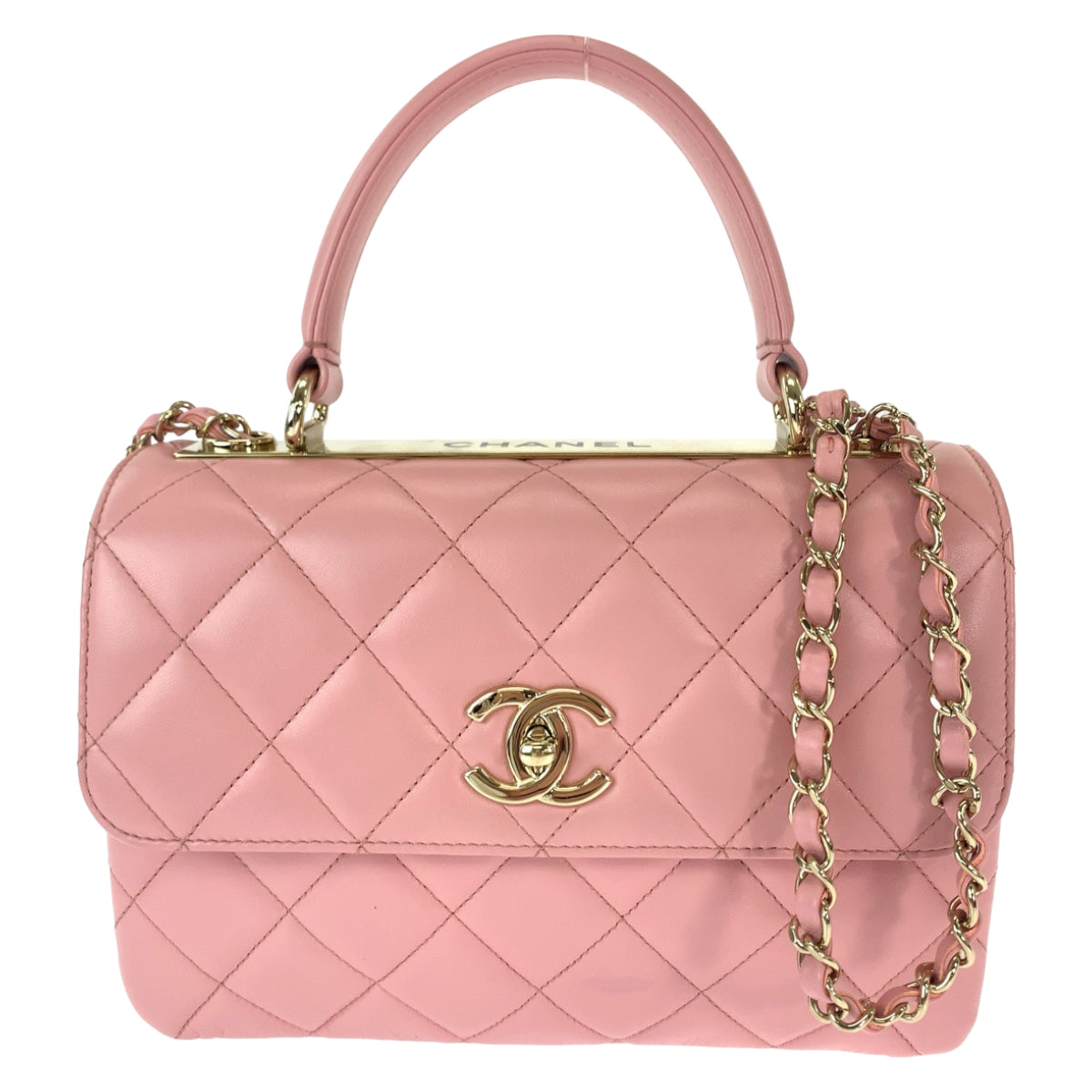 Chanel Lambskin Matelasse Coco Mark Turn Lock Handbag