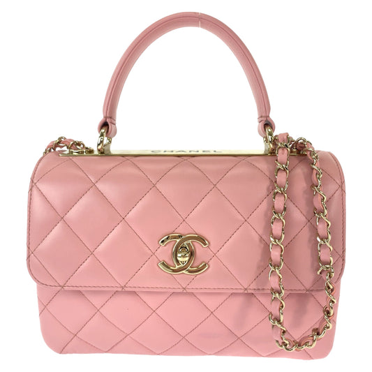 Chanel Lambskin Matelasse Coco Mark Turn Lock Handbag