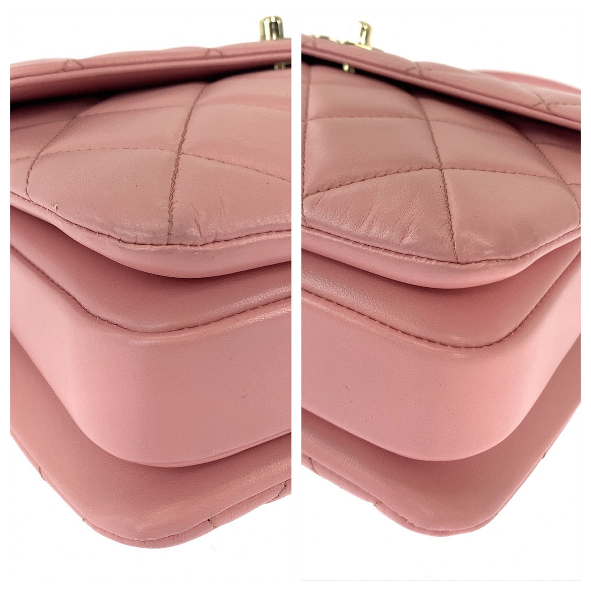 Chanel Lambskin Matelasse Coco Mark Turn Lock Handbag