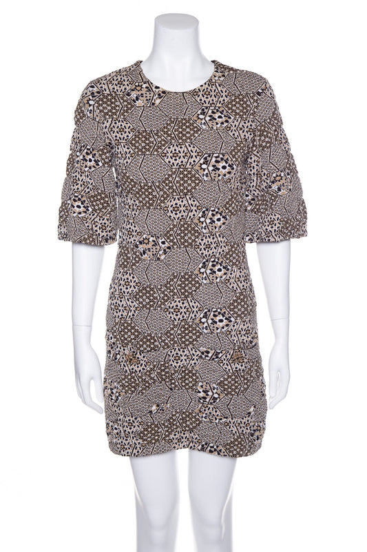 Chanel Black and Gold Knit Short Sleeve Dress SZ 36